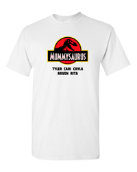 Load image into Gallery viewer, Designs by MyUtopia Shout Out:Mummysaurus Personalized Adult Unisex T-Shirt,White / S,Adult Unisex T-Shirt
