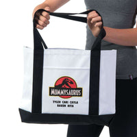 Load image into Gallery viewer, Designs by MyUtopia Shout Out:Mummysaurus Personalized Canvas Totebag Gym / Beach / Pool Gear Bag
