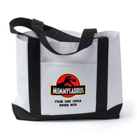 Load image into Gallery viewer, Designs by MyUtopia Shout Out:Mummysaurus Personalized Canvas Totebag Gym / Beach / Pool Gear Bag
