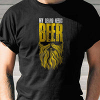 Load image into Gallery viewer, Designs by MyUtopia Shout Out:My Beard Needs Beer Drinking Humor Unisex T-Shirt
