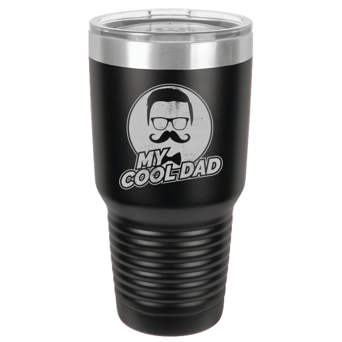 Designs by MyUtopia Shout Out:My Cool Dad Polar Camel 30 oz Engraved Insulated Double Wall Steel Tumbler Travel Mug,Black,Polar Camel Tumbler