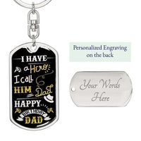 Load image into Gallery viewer, Designs by MyUtopia Shout Out:My Dad is my Hero, Birthday gift for Dad Keepsake Keychain,Surgical Stainless Steel / Yes,Liquid Glass Keychain
