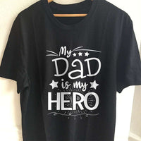 Load image into Gallery viewer, Designs by MyUtopia Shout Out:My Dad My Hero Adult Unisex T-Shirt,S / Black,Adult Unisex T-Shirt
