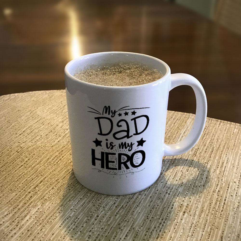 Designs by MyUtopia Shout Out:My Dad My Hero Coffee Mug - White,11oz / White,Ceramic Coffee Mug
