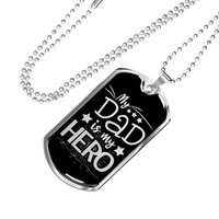 Load image into Gallery viewer, Designs by MyUtopia Shout Out:My Dad My Hero Personalized Engravable Keepsake Dog Tag,Silver / No,Dog Tag Necklace
