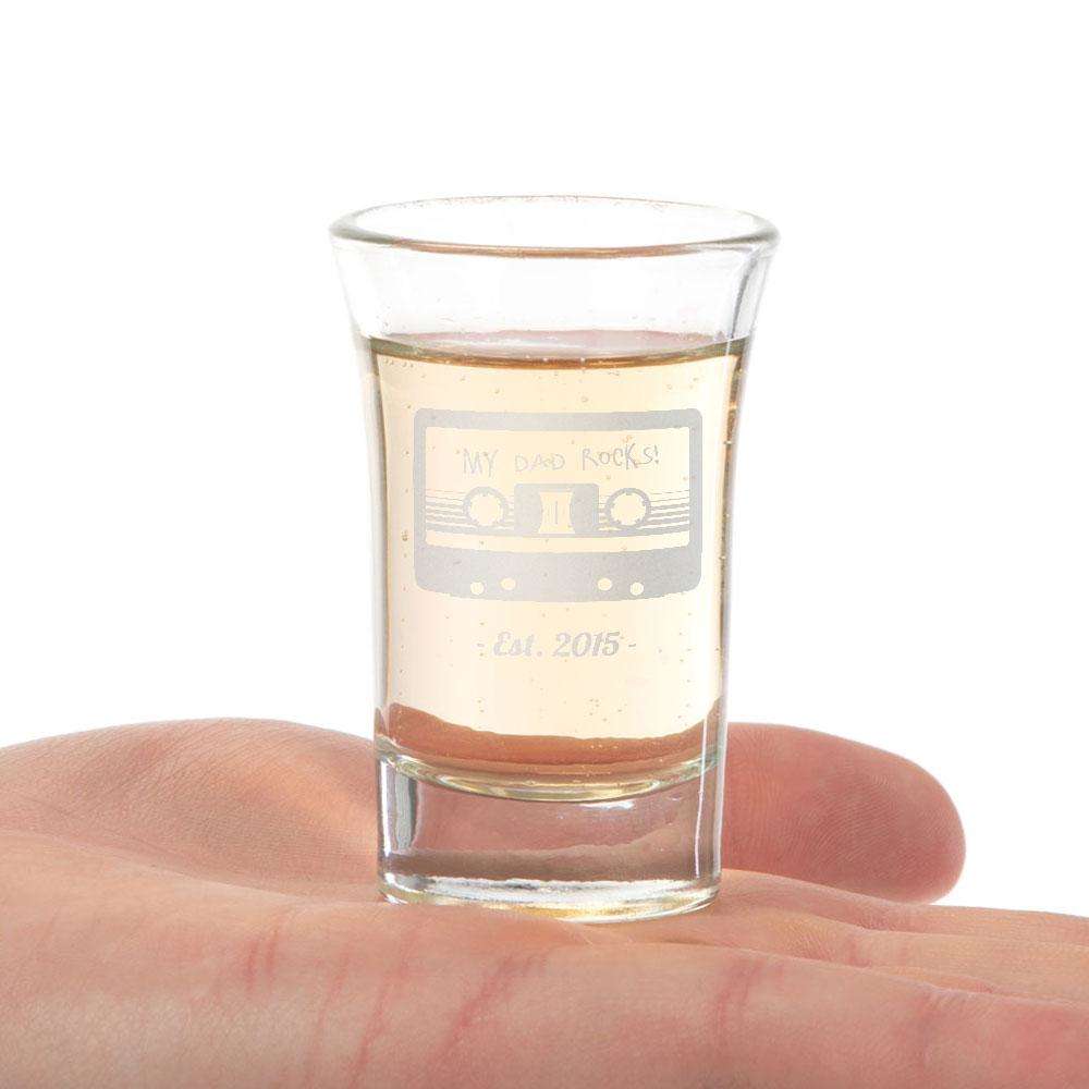 Designs by MyUtopia Shout Out:My Dad Rocks Personalized Laser Etched Shot Glass