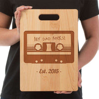 Load image into Gallery viewer, Designs by MyUtopia Shout Out:My Dad Rocks Personalized Maple Laser Engraved Cutting Board
