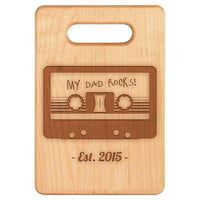 Load image into Gallery viewer, Designs by MyUtopia Shout Out:My Dad Rocks Personalized Maple Laser Engraved Cutting Board,6″ X 9″ / Maple,Cutting Board
