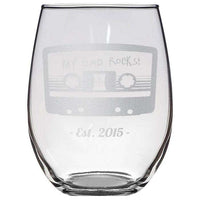 Load image into Gallery viewer, Designs by MyUtopia Shout Out:My Dad Rocks Personalized Stemless Laser Etched Wine Glass
