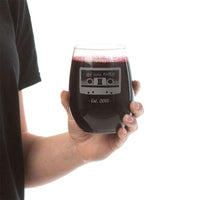 Load image into Gallery viewer, Designs by MyUtopia Shout Out:My Dad Rocks Personalized Stemless Laser Etched Wine Glass
