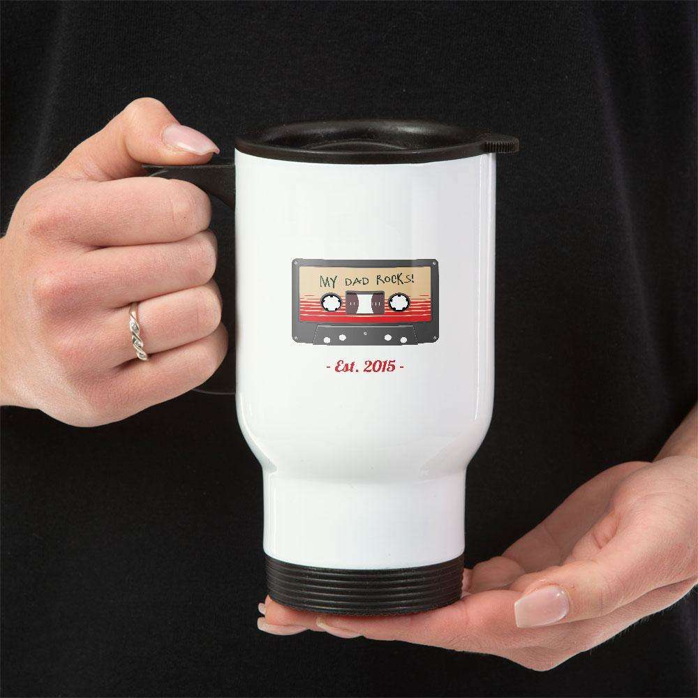 Designs by MyUtopia Shout Out:My Dad Rocks Personalized Travel Mug