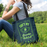 Load image into Gallery viewer, Designs by MyUtopia Shout Out:My Drunker Half Fabric Totebag Reusable Shopping Tote
