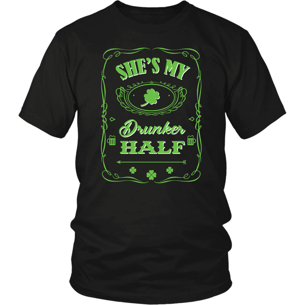 Designs by MyUtopia Shout Out:My Drunker Half T-shirt,Black / S,Adult Unisex T-Shirt