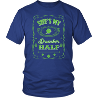 Load image into Gallery viewer, Designs by MyUtopia Shout Out:My Drunker Half T-shirt,Royal Blue / S,Adult Unisex T-Shirt
