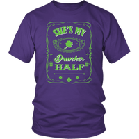 Load image into Gallery viewer, Designs by MyUtopia Shout Out:My Drunker Half T-shirt,Purple / S,Adult Unisex T-Shirt

