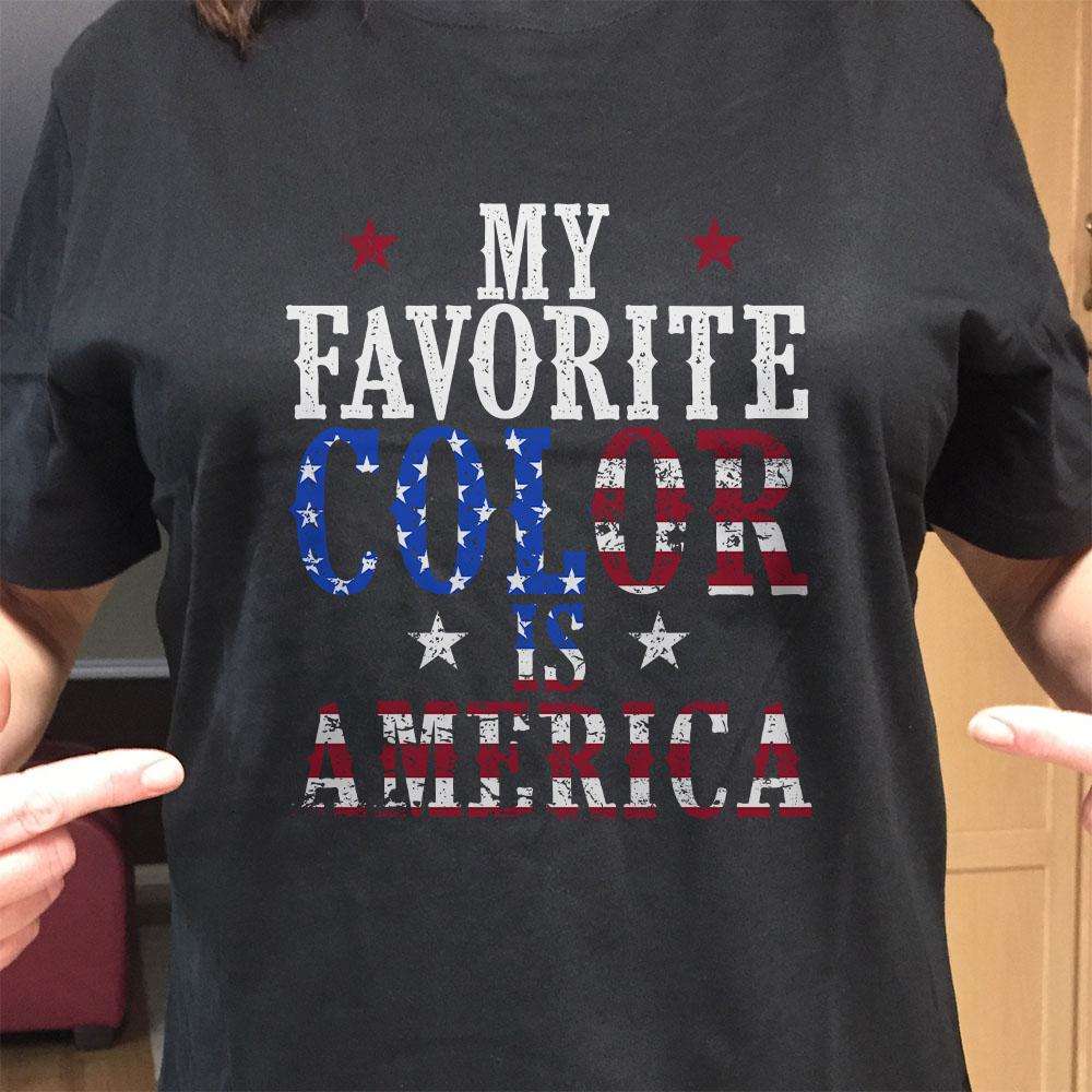 Designs by MyUtopia Shout Out:My Favorite Color Is America Adult Unisex T-Shirt