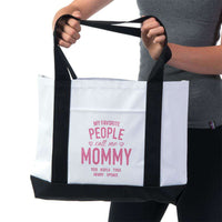 Load image into Gallery viewer, Designs by MyUtopia Shout Out:My Favorite People Call Me Mommy Personalized Canvas Totebag Gym / Beach / Pool Gear Bag
