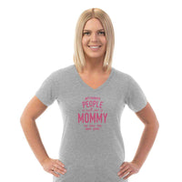 Load image into Gallery viewer, Designs by MyUtopia Shout Out:My Favorite People Call Me Mommy Personalized Ladies V Neck Tee
