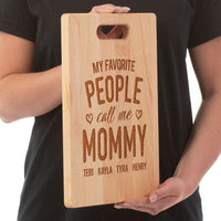 Load image into Gallery viewer, Designs by MyUtopia Shout Out:My Favorite People Call Me Mommy Personalized Maple Laser Engraved Cutting Board
