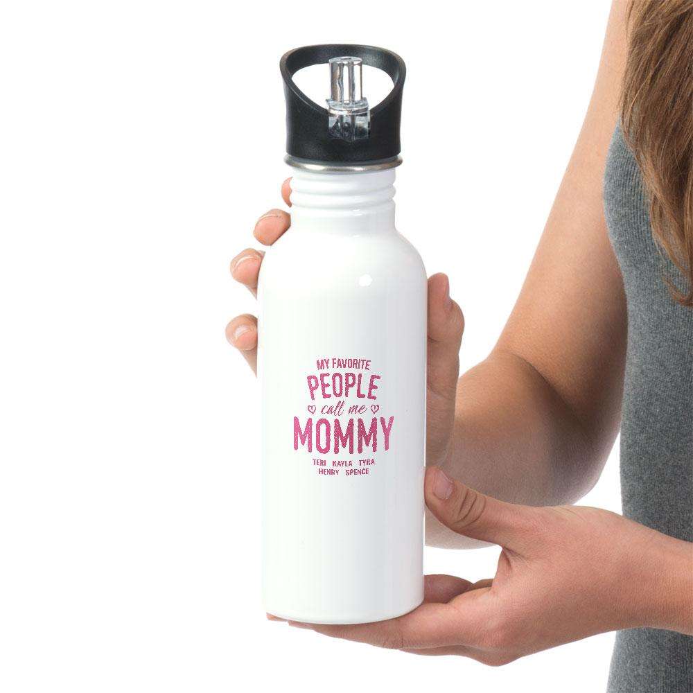 Designs by MyUtopia Shout Out:My Favorite People Call Me Mommy Personalized Stainless Reusable Steel Water Bottle