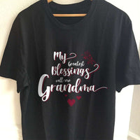 Load image into Gallery viewer, Designs by MyUtopia Shout Out:My Greatest Blessings Call Me Grandma Adult Unisex Cotton Short Sleeve T-Shirt,S / Black,Adult Unisex T-Shirt
