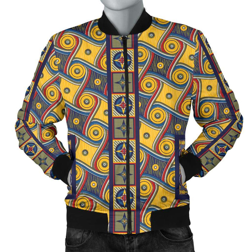 Designs by MyUtopia Shout Out:My Happy Place Gallifrey One Carpet Men's Bomber Jacket,S / Multi,Bomber Jacket