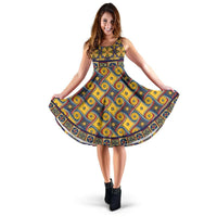 Load image into Gallery viewer, Designs by MyUtopia Shout Out:My Happy Place Gallifrey One Carpet Midi Dress,XS / Multi,Mid Length Dress
