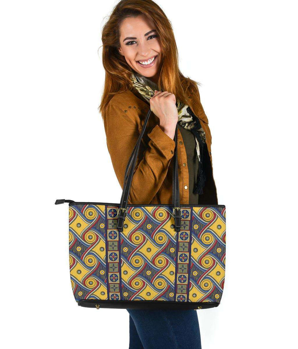 Designs by MyUtopia Shout Out:My Happy Place Gallifrey One Carpet Vegan Leather Tote Purse