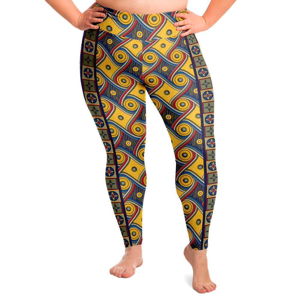 Designs by MyUtopia Shout Out:My Happy Place Gallifrey One High Waist Plus Size Fashion Yoga Fitness Leggings,2XL,Plus Size Legging - AOP