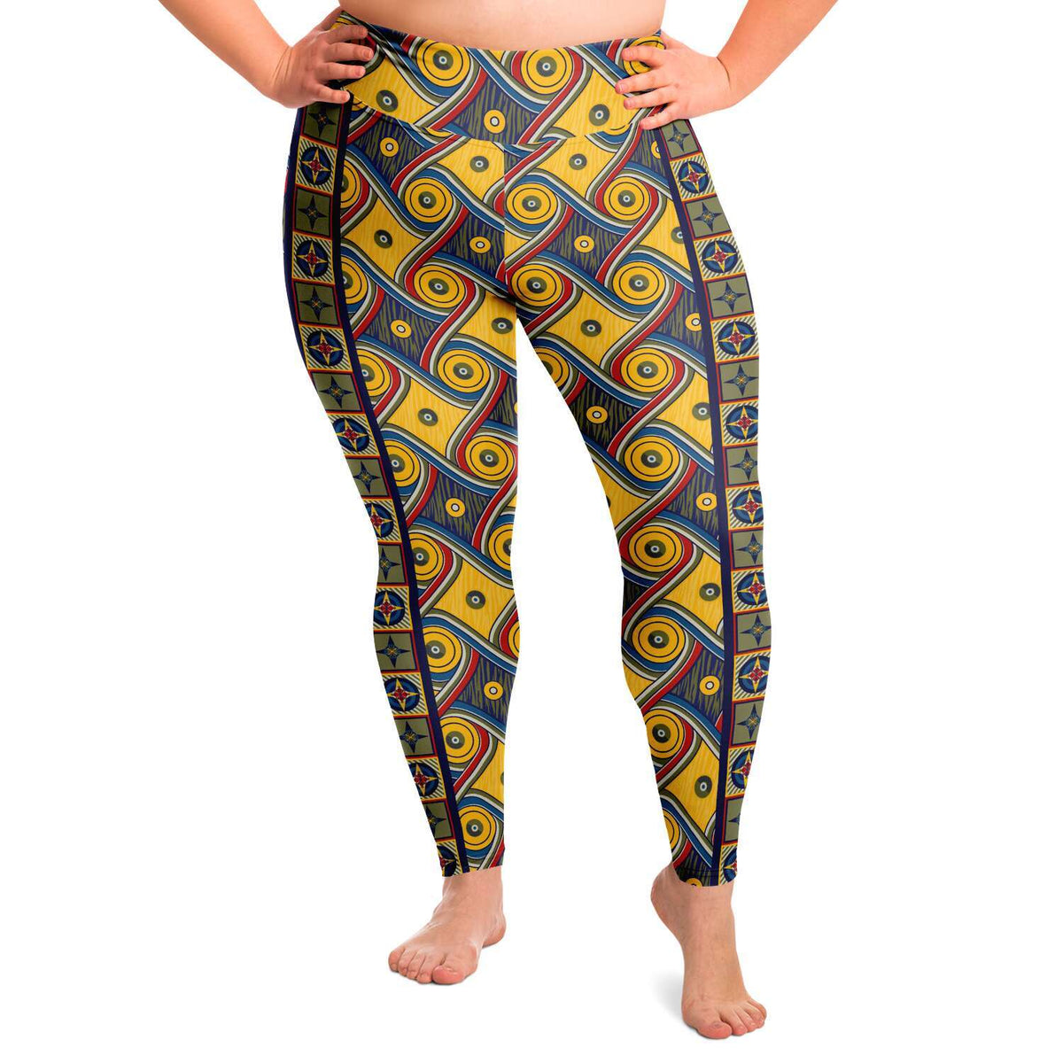 Designs by MyUtopia Shout Out:My Happy Place Gallifrey One High Waist Plus Size Fashion Yoga Fitness Leggings,2XL,Plus Size Legging - AOP