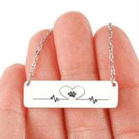 Load image into Gallery viewer, Designs by MyUtopia Shout Out:My Heart Beats Dog Love Engraved Horizontal Bar Necklace
