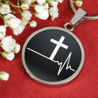 Load image into Gallery viewer, Designs by MyUtopia Shout Out:My Heart Beats Faith Christian Handcrafted Pendant Necklace Optional Message Engraved on back Personalized Gift For Her
