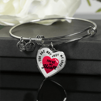 Load image into Gallery viewer, Designs by MyUtopia Shout Out:My Love My Heart Bangle,Adjustable Bangle / No / Red/Silver,Necklace
