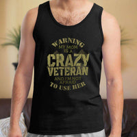 Load image into Gallery viewer, Designs by MyUtopia Shout Out:My Mom Is A Crazy Veteran Canvas Unisex Tank
