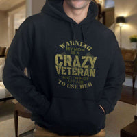 Load image into Gallery viewer, Designs by MyUtopia Shout Out:My Mom Is A Crazy Veteran Core Fleece Pullover Hoodie
