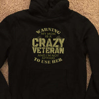 Load image into Gallery viewer, Designs by MyUtopia Shout Out:My Mom Is A Crazy Veteran Core Fleece Pullover Hoodie
