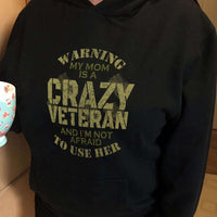 Load image into Gallery viewer, Designs by MyUtopia Shout Out:My Mom Is A Crazy Veteran Core Fleece Pullover Hoodie

