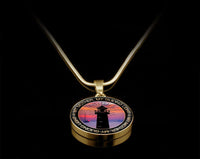 Load image into Gallery viewer, Designs by MyUtopia Shout Out:My Mother - My Guiding Light Handcrafted Pendant Necklace Optional Message Engraved on back Personalized Gift For Her,Gold / No,Circle Pendant Necklace
