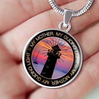 Load image into Gallery viewer, Designs by MyUtopia Shout Out:My Mother - My Guiding Light Handcrafted Pendant Necklace Optional Message Engraved on back Personalized Gift For Her,Silver / No,Circle Pendant Necklace

