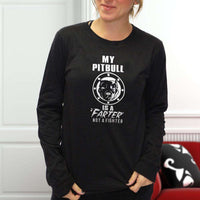 Load image into Gallery viewer, Designs by MyUtopia Shout Out:My Pitbull is a Farter, Not a Fighter Adult Long Sleeve Tee
