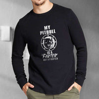 Load image into Gallery viewer, Designs by MyUtopia Shout Out:My Pitbull is a Farter, Not a Fighter Adult Long Sleeve Tee
