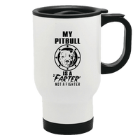 Load image into Gallery viewer, Designs by MyUtopia Shout Out:My Pitbull is a Farter, Not a Fighter Stainless Steel Travel Mug

