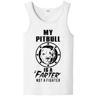 Load image into Gallery viewer, Designs by MyUtopia Shout Out:My Pitbull is a Farter, Not a Fighter Unisex Tank Top,White / S,Tank Tops
