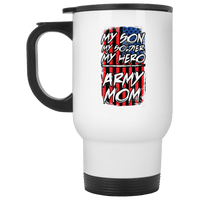 Load image into Gallery viewer, Designs by MyUtopia Shout Out:My Son My Soldier My Hero Army Mom 14 Oz Stainless Steel Travel Mug
