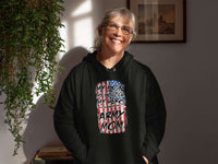 Load image into Gallery viewer, Designs by MyUtopia Shout Out:My Son My Soldier My Hero Army Mom on an American Flag Core Fleece Pullover Hoodie
