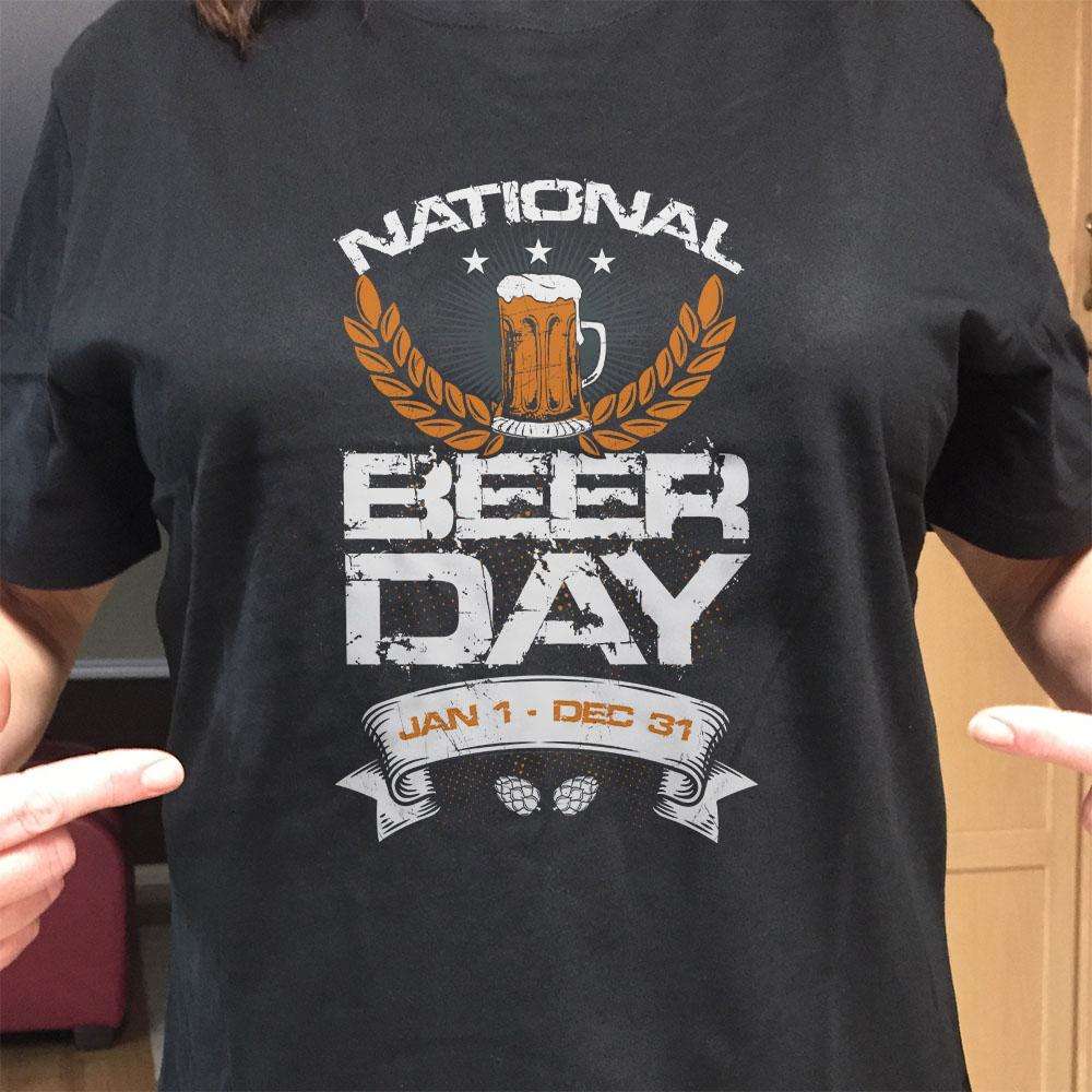 Designs by MyUtopia Shout Out:National Beer Day Drinking Humor Unisex T-Shirt