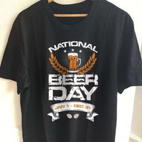 Load image into Gallery viewer, Designs by MyUtopia Shout Out:National Beer Day Drinking Humor Unisex T-Shirt,S / Black,Adult Unisex T-Shirt
