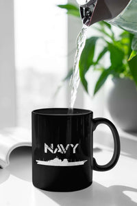 Load image into Gallery viewer, Designs by MyUtopia Shout Out:Navy Battleship Ceramic Coffee Mug
