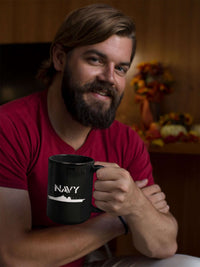 Load image into Gallery viewer, Designs by MyUtopia Shout Out:Navy Battleship Ceramic Coffee Mug
