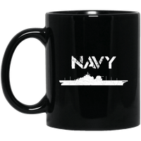 Load image into Gallery viewer, Designs by MyUtopia Shout Out:Navy Battleship Ceramic Coffee Mug,11 oz / Black,Ceramic Coffee Mug
